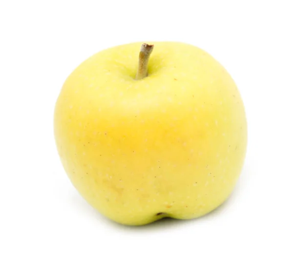 Yellow apple on a white background — Stock Photo, Image