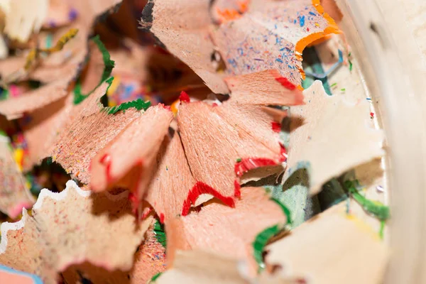 Shavings from a pencil point. macro — Stock Photo, Image