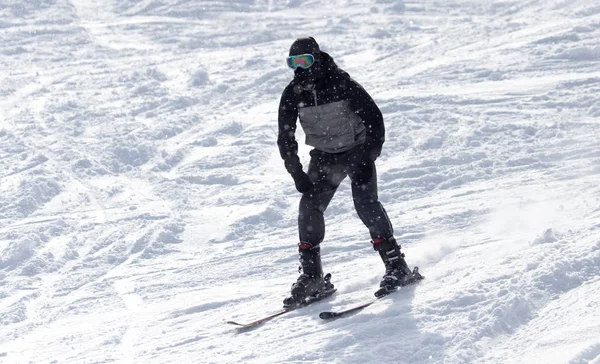 Άνθρωποι σκι στο χιόνι — Φωτογραφία Αρχείου