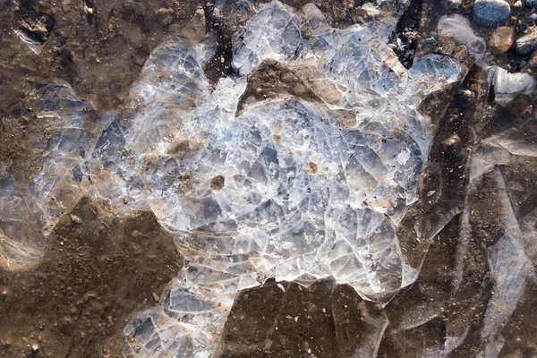 Hielo en una piscina en la naturaleza —  Fotos de Stock