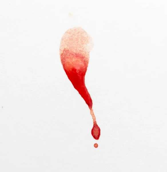 Sangre roja sobre fondo blanco — Foto de Stock