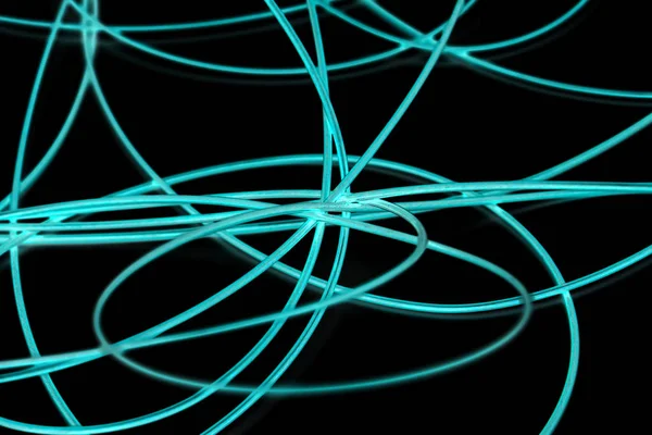 Синий кабель на черном фоне. Инверсия — стоковое фото