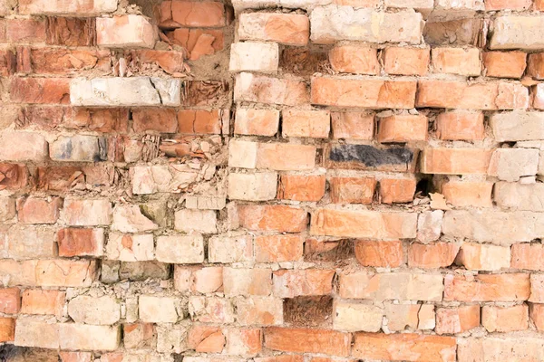 Gammal tegelvägg som bakgrund — Stockfoto