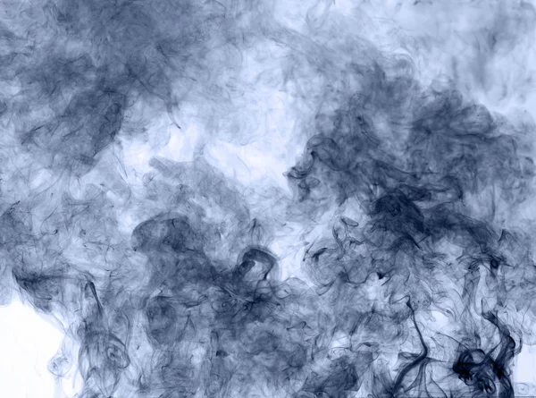 Blue smoke on a white background. inversion — Stock Photo, Image