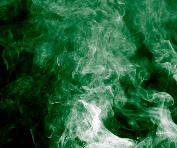 Zielony dym na czarnym tle — Zdjęcie stockowe
