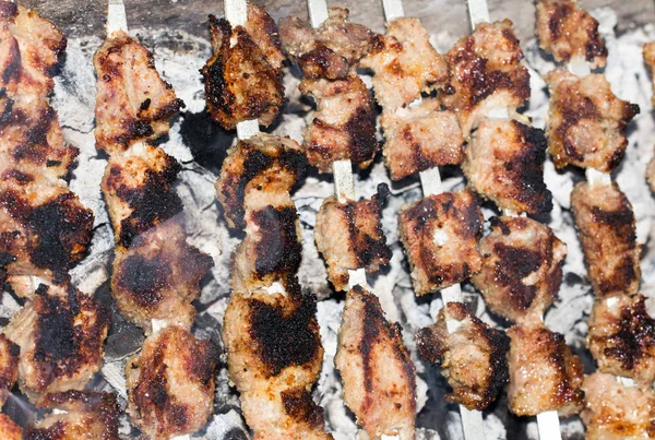 Shish kebab op een stokje — Stockfoto