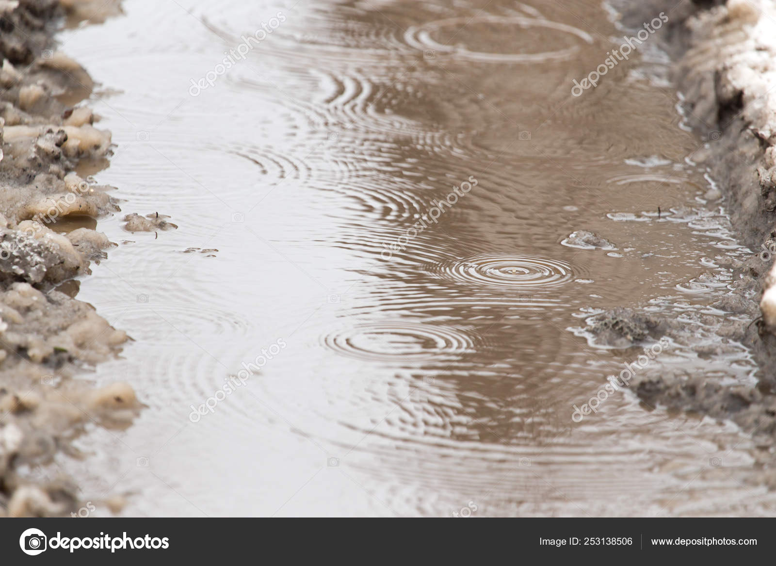 Flaques d'eau de pluie en hiver — Photo de stock par ©schankz - 253138506, image size:1600x1167