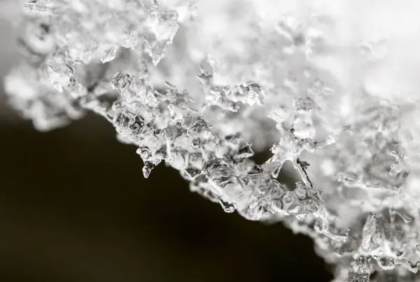 Snö i naturen som bakgrund. makro — Stockfoto