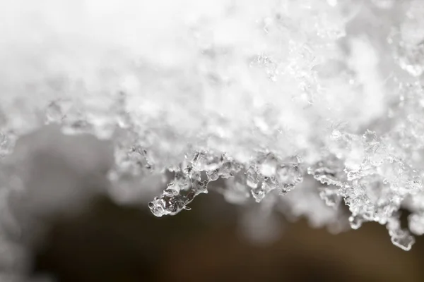 Śnieg w naturze jako tło. makro — Zdjęcie stockowe