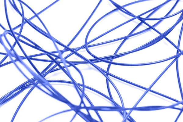 Cable azul sobre fondo blanco — Foto de Stock