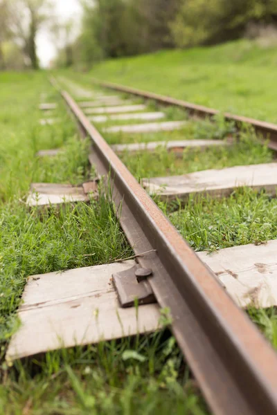 Old railway in the grass — Stock Photo, Image