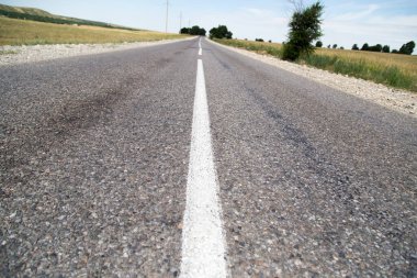 Doğadaki asfalt yol. Doğadaki parkta.