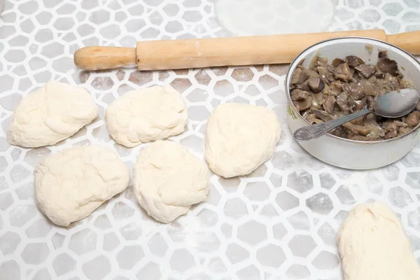 Gâteaux Cuisson Pâte Dans Cuisine — Photo