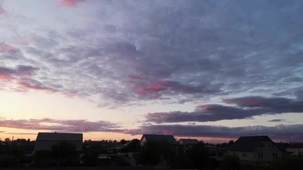 Images Panoramiques Beau Ciel Couchant Avec Des Nuages — Video