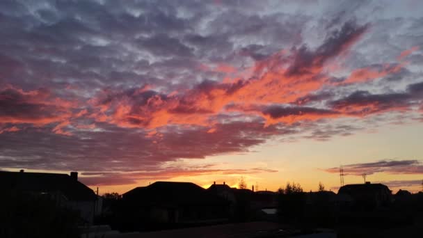 Schilderachtige Beelden Van Prachtige Zonsondergang Hemel Met Wolken — Stockvideo