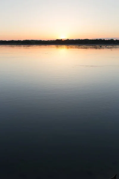 Красивий Захід Сонця Річці Парку Природі — стокове фото