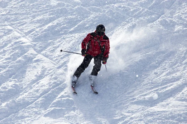 Gente Esquiando Nieve Parque Naturaleza —  Fotos de Stock
