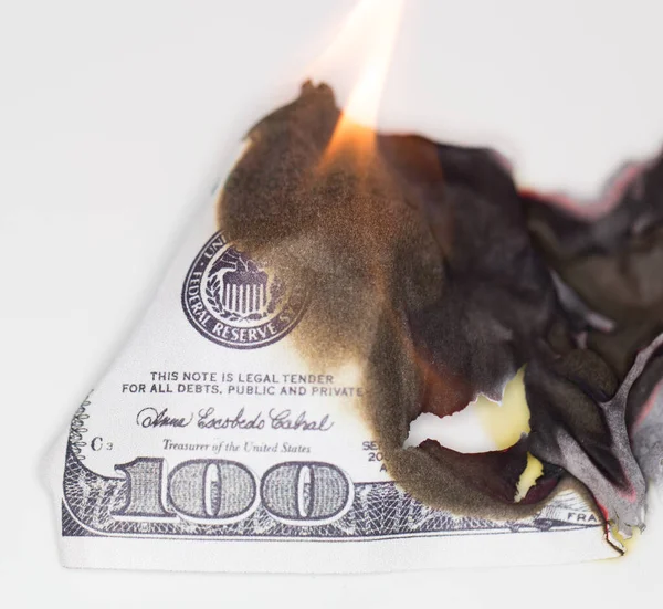 100 Dollar Verbranden Foto Studio — Stockfoto