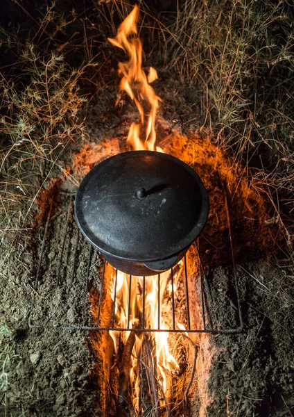 Cauldron Fire Night Park Nature — Stock Photo, Image