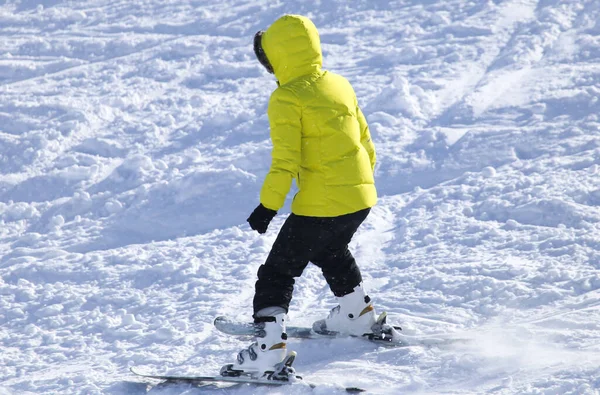 Persone Che Sciano Sulla Neve Inverno — Foto Stock