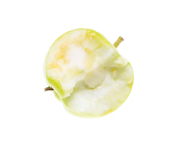 白地にりんごを噛んだ スタジオの写真 — ストック写真