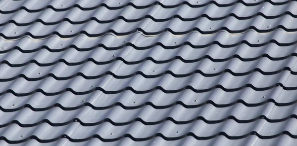 Dach Dachowy Metalowy Jako Tło Zdjęcie Abstrakcyjnej Tekstury — Zdjęcie stockowe