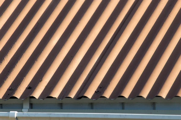 Rusty Metal Roofing Roof Background Photo Abstract Texture — Stock Photo, Image