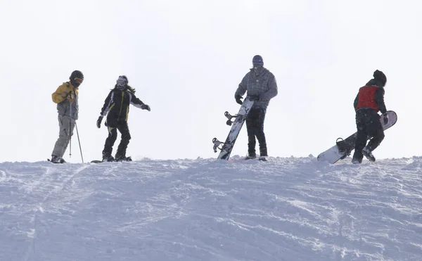 人们在雪地里滑雪 演播室的照片 — 图库照片