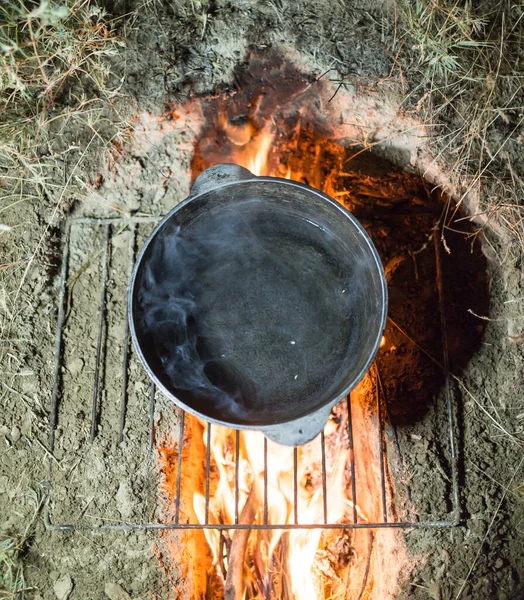 Cauldron Fire Night Park Nature — Stock Photo, Image