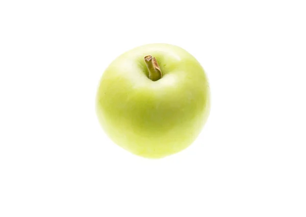 Groene Appel Een Witte Achtergrond Foto Studio — Stockfoto