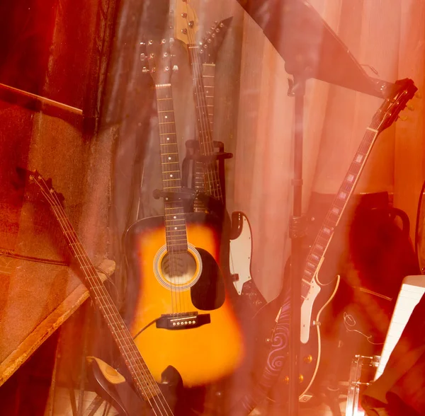 Gitarrsamling Bilder Studion — Stockfoto