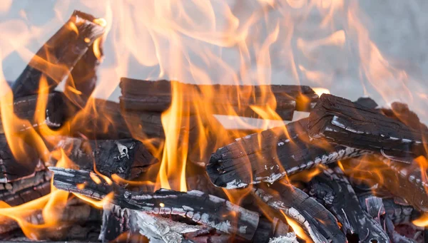 Holz Einem Kohlenbecken Verbrennen Fotos Atelier — Stockfoto