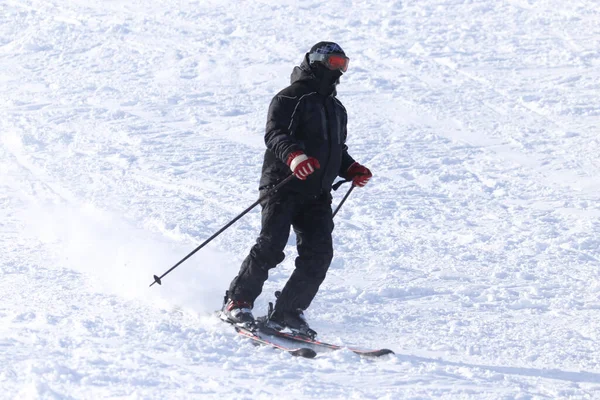 Skier Skiing Park Nature — Stock Photo, Image