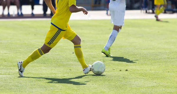 Football Jeu Balle Dans Parc Dans Nature — Photo