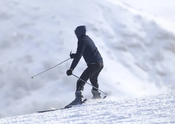 Persone Che Sciano Inverno Nel Parco Nella Natura — Foto Stock