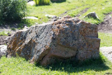 Doğada büyük bir dağ taşı. Doğadaki parkta.