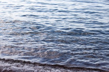 Denizin kumlu kıyısı bir zemin gibi .