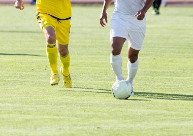 Futbol maçı. Doğadaki parkta.