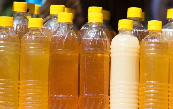 Honey Bottles Background Photo Abstract Texture — Stock Photo, Image