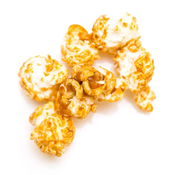 Pop Corn Sur Fond Blanc Macro Photos Studio — Photo