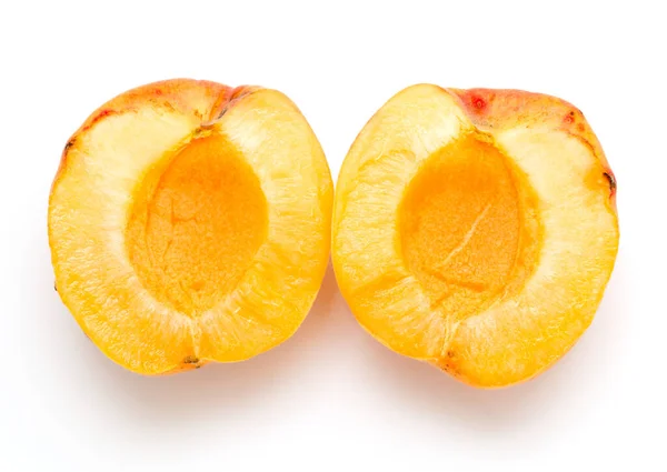Yellow Apricots White Background Photos Studio — Stock Photo, Image