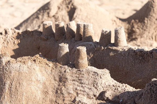 Zandkasteel Het Strand Het Park Natuur — Stockfoto