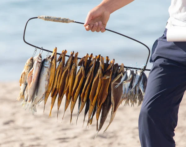 Rökt Fisk Till Försäljning Parken Naturen — Stockfoto