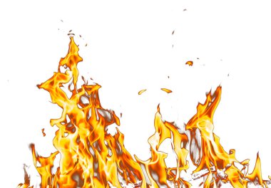 Soyut arkaplan. Beyaz arka planda alevler .