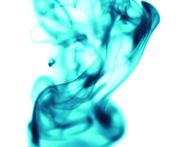 Blauer Rauch Auf Weißem Hintergrund Foto Einer Abstrakten Textur — Stockfoto