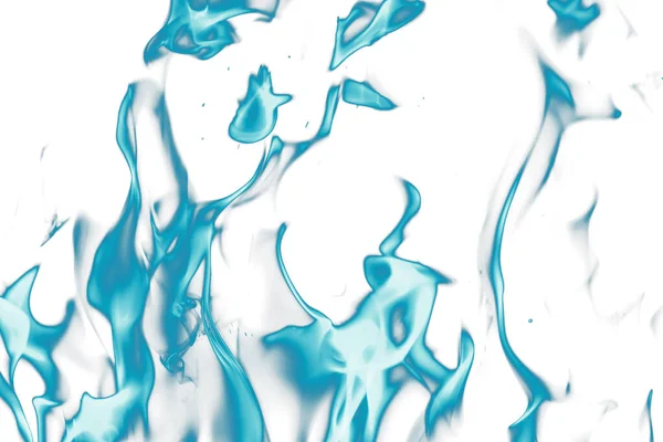 Blaue Flamme Feuer Auf Weißem Hintergrund — Stockfoto