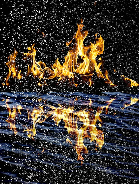 Abstract Background Fire Flames Black Background — Stock Photo, Image