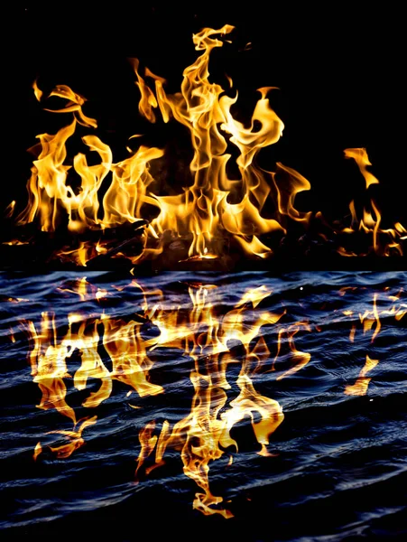 Abstract Background Fire Flames Black Background — Stock Photo, Image