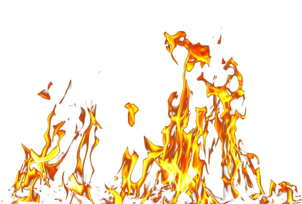 Fuego Llamas Sobre Fondo Blanco Foto Una Textura Abstracta — Foto de Stock