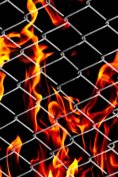 Fire Metal Grid Photo Abstract Texture — Stock Photo, Image